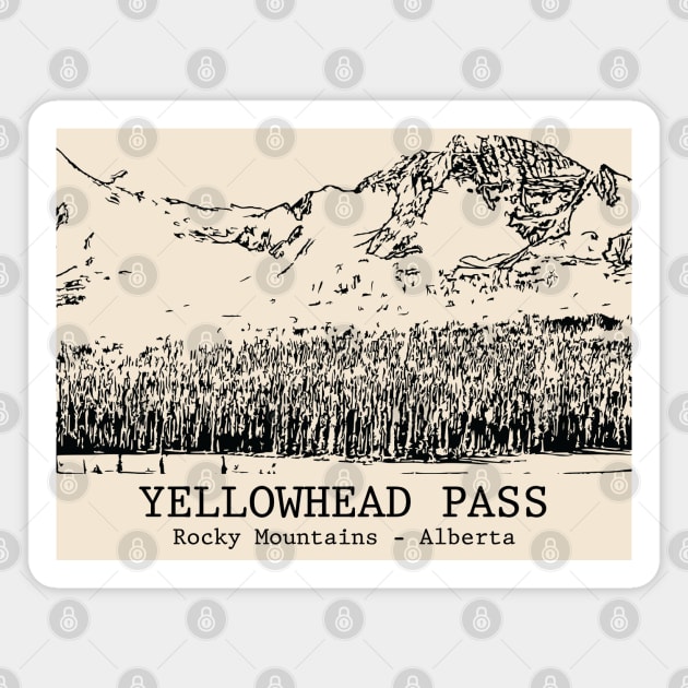 Yellowhead Pass - Rocky Mountains Magnet by Lakeric